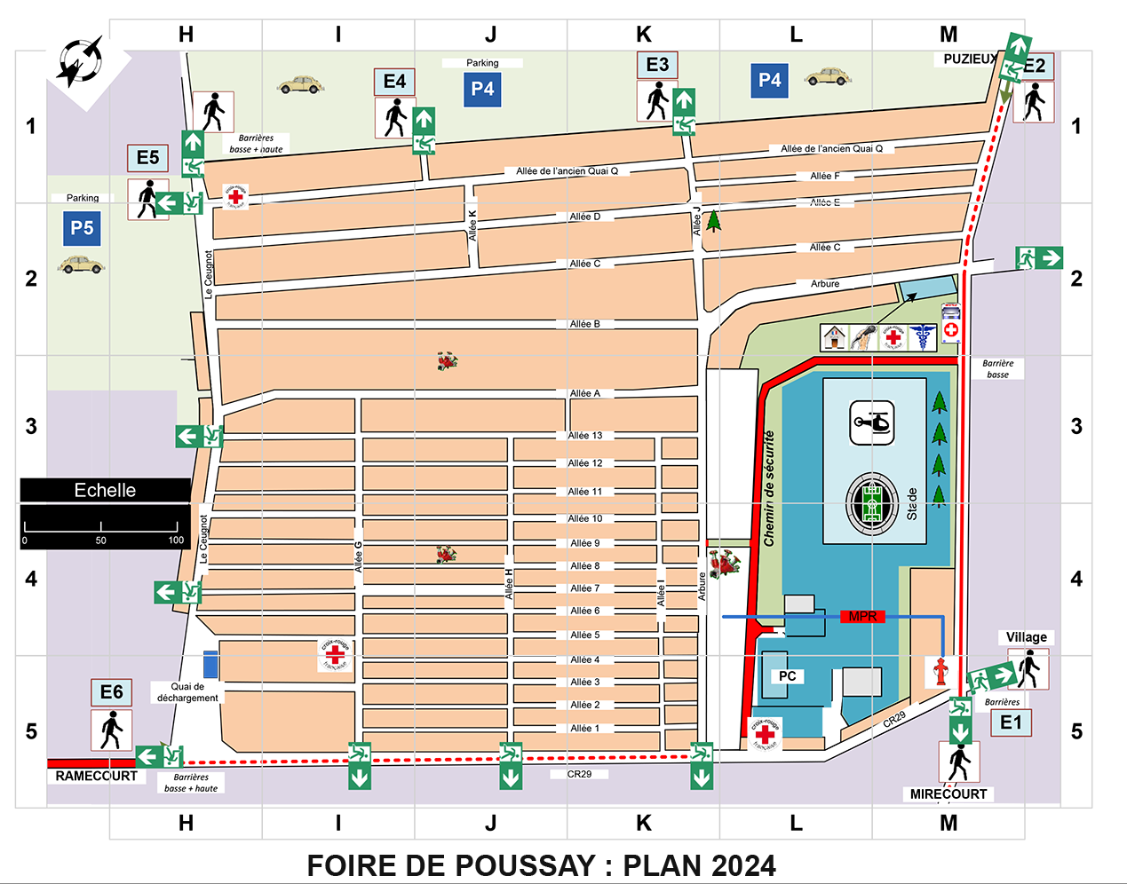 Plan de la foire de Poussay 2024. © Document mairie de Poussay